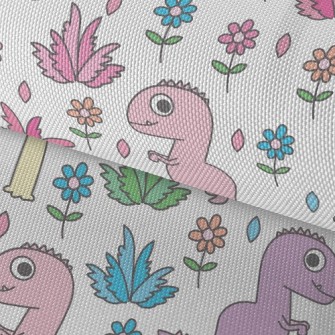 Pink Dinosaur Visiting The Gar Waterproof Oxford