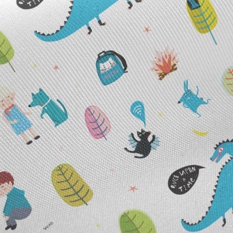 Children Love Dinosaur Statues Twill