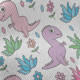 Pink Dinosaur Visiting The Gar Standard Corduroy