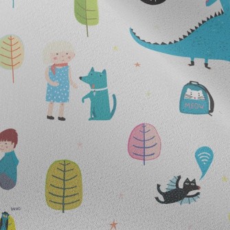 Children Love Dinosaur Statues Chiffon