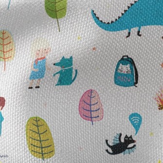 Children Love Dinosaur Statues Waterproof Canvas