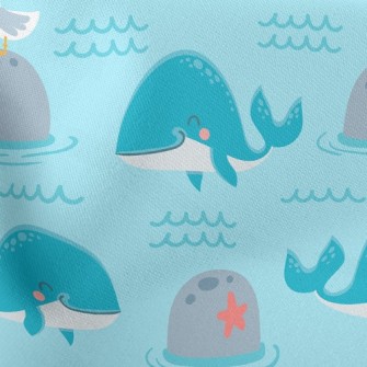 Lively Whale And Seagull Stretch Ponte