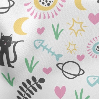Cat Planet Flowers Stretch Ponte