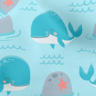 Lively Whale And Seagull Micro Fleece