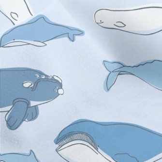 Simple Strokes Of Whale Micro Fleece