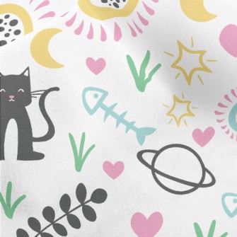 Cat Planet Flowers Micro Fleece