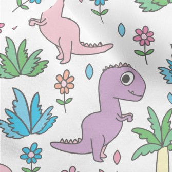 Pink Dinosaur Visiting The Gar Micro Fleece