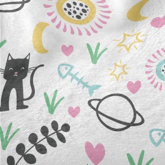 Cat Planet Flowers Minky