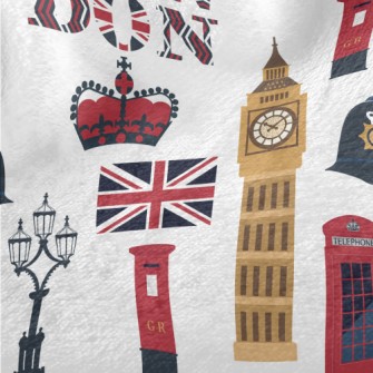 Big Ben And Telephone Box Minky