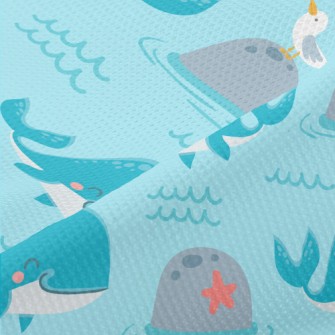 Lively Whale And Seagull Piqué