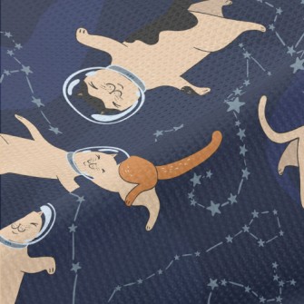 Funny Space Kitten Piqué