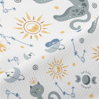 Mystical Praying Kitten Piqué