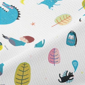 Children Love Dinosaur Statues Piqué