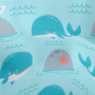 Lively Whale And Seagull Lightweight Performance Linen