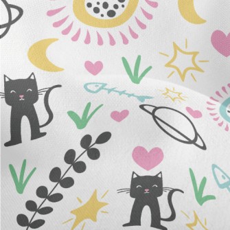 Cat Planet Flowers Lightweight Performance Linen