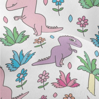 Pink Dinosaur Visiting The Gar Lightweight Performance Linen