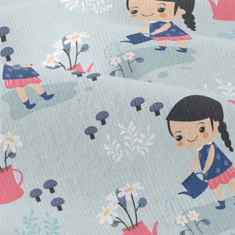 Cute Little Girl Watering Flow Modern Jersey