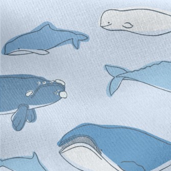 Simple Strokes Of Whale Jersey Backed Fleece