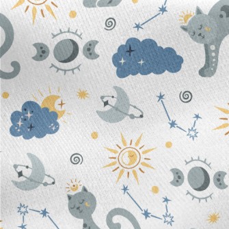 Mystical Praying Kitten Jersey Backed Fleece