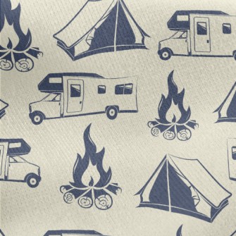 Campfire Tent Campervan Jersey Backed Fleece