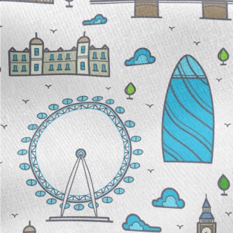 London Bridge Ferris Wheel Jersey Backed Fleece