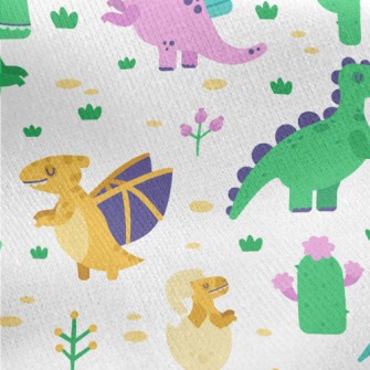 Cute Dinosaur Family Jersey Backed Fleece