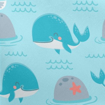 Lively Whale And Seagull Pongee