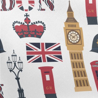 Big Ben And Telephone Box Pongee