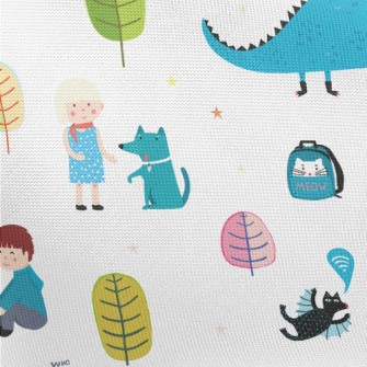 Children Love Dinosaur Statues Pongee