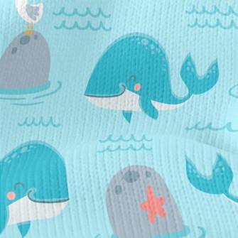 Lively Whale And Seagull Stretch Jersey