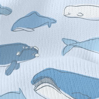 Simple Strokes Of Whale Stretch Jersey