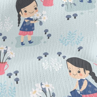 Cute Little Girl Watering Flow Stretch Jersey