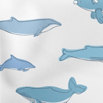 Giant Whale Family Lightweight Cotton Poplin
