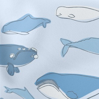 Simple Strokes Of Whale Lightweight Cotton Poplin