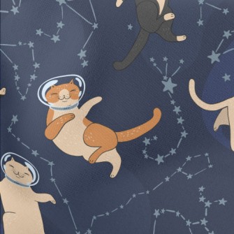 Funny Space Kitten Lightweight Cotton Poplin