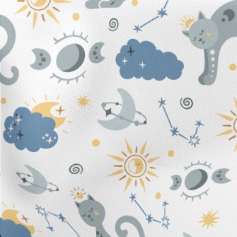 Mystical Praying Kitten Lightweight Cotton Poplin