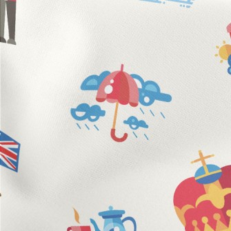 British Tourist Attractions Lightweight Cotton Poplin