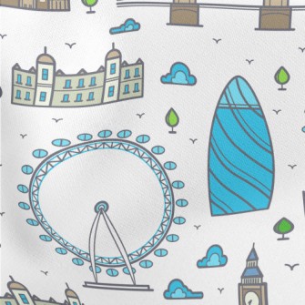 London Bridge Ferris Wheel Lightweight Cotton Poplin