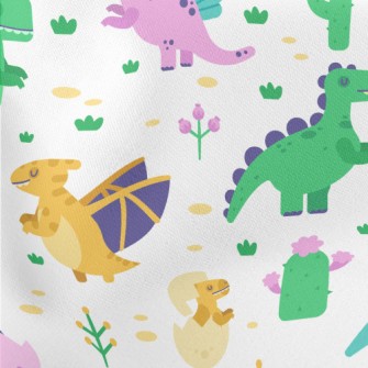 Cute Dinosaur Family Lightweight Cotton Poplin