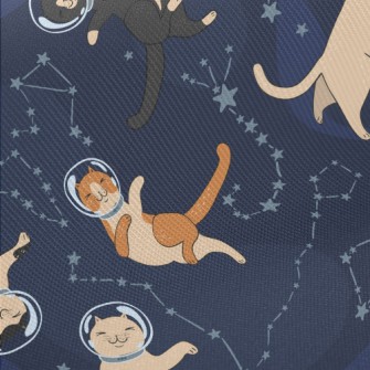 Funny Space Kitten Midweight Cotton Poplin