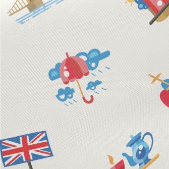 British Tourist Attractions Midweight Cotton Poplin