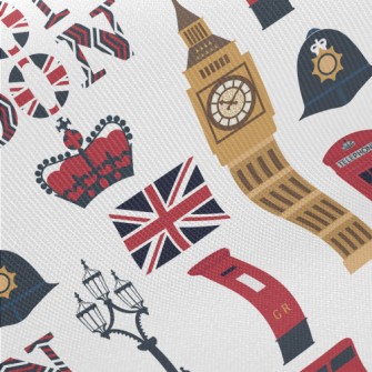 Big Ben And Telephone Box Midweight Cotton Poplin