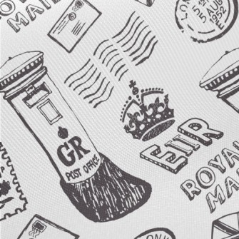 Vintage Mailbox Stamps Midweight Cotton Poplin