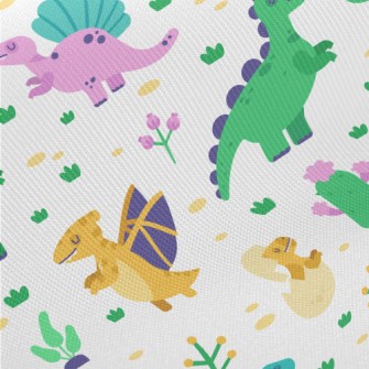 Cute Dinosaur Family Midweight Cotton Poplin