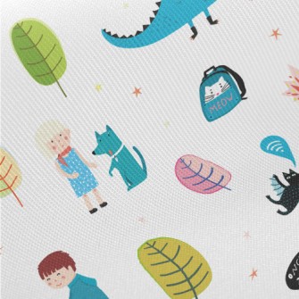 Children Love Dinosaur Statues Midweight Cotton Poplin