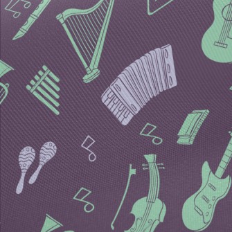 Beautiful Musical Instrument Midweight Cotton Poplin