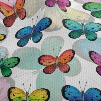 Colorful Butterflies Athletic Mesh Flat Back