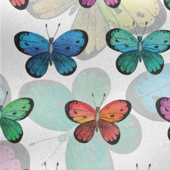 Colorful Butterflies Jersey Backed Fleece
