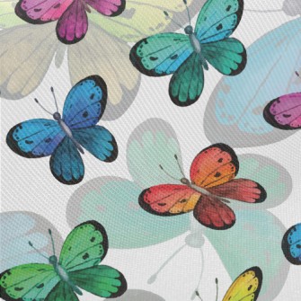 Colorful Butterflies Midweight Cotton Poplin