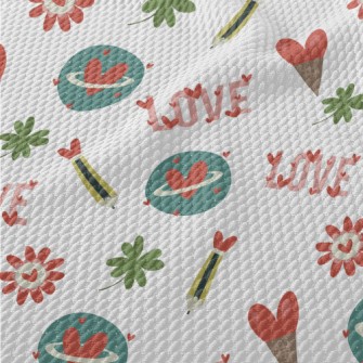 Vintage Love Pencil Leaves Birdseye Piqué